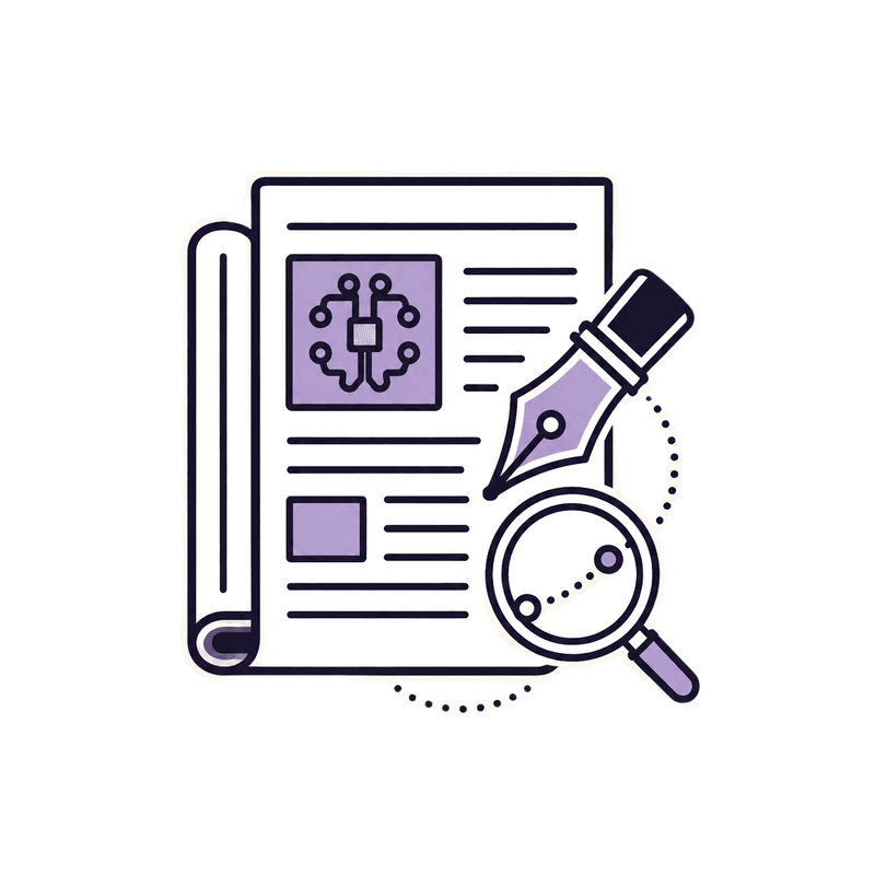 Icon representing news and editorial coverage of AI and writing.